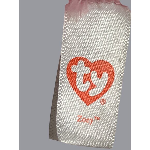 Ty Beanie Boos Zoey Plush Pink Zebra With Glittery Eyes  Stripes Stuffed Animal - Picture 6 of 12